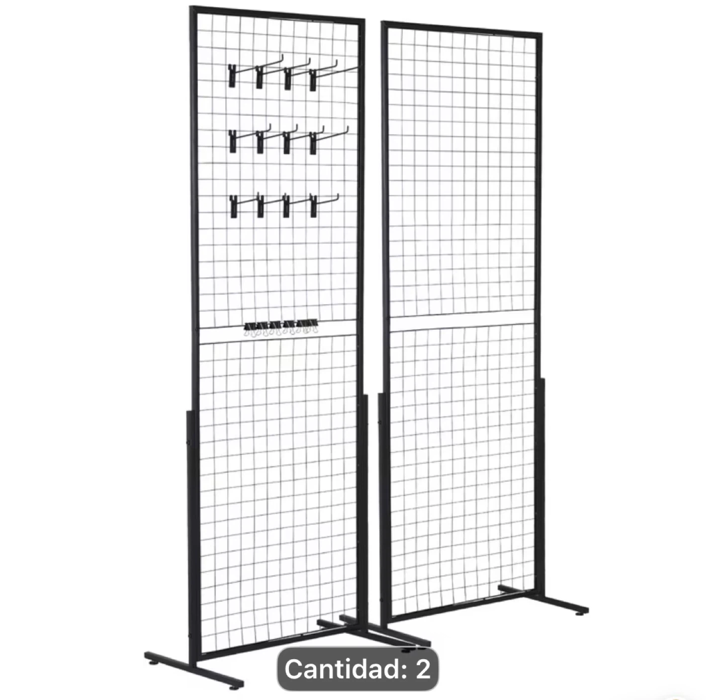 Black Metal Grid Display Panel with Hooks - photo 5