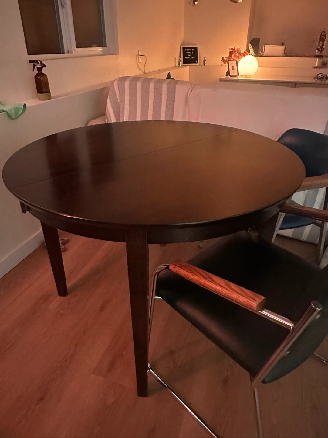 Round Dining Table - Dark Wood