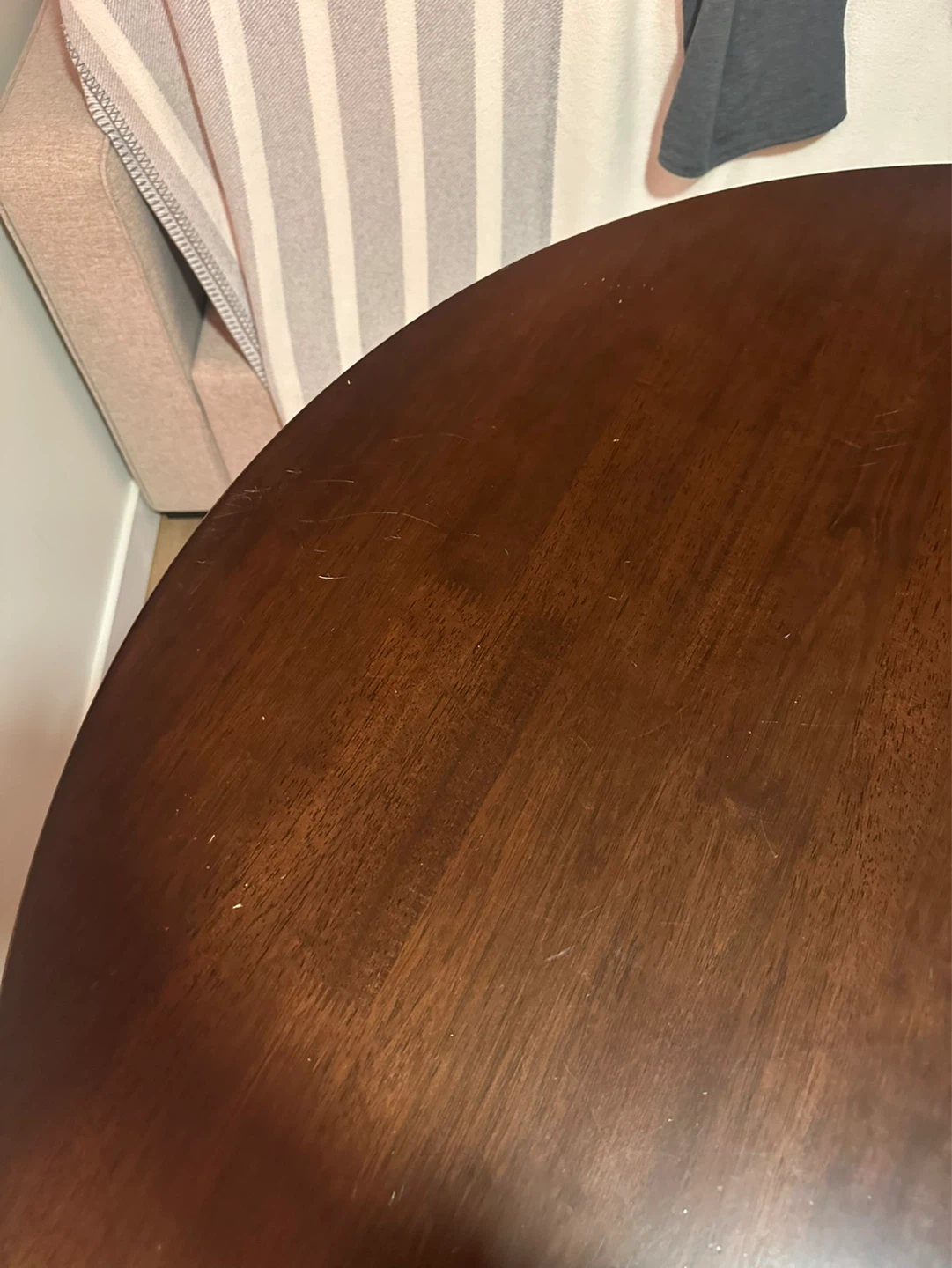 Round Dining Table - Dark Wood - photo 4