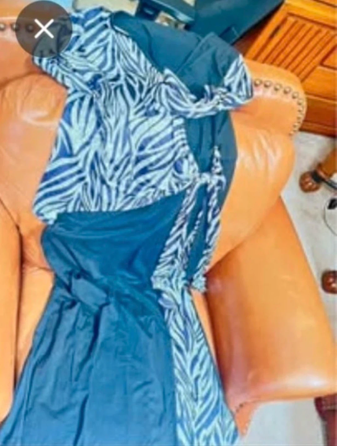 Women's Navy Zebra Print Maxi Dress - photo 2