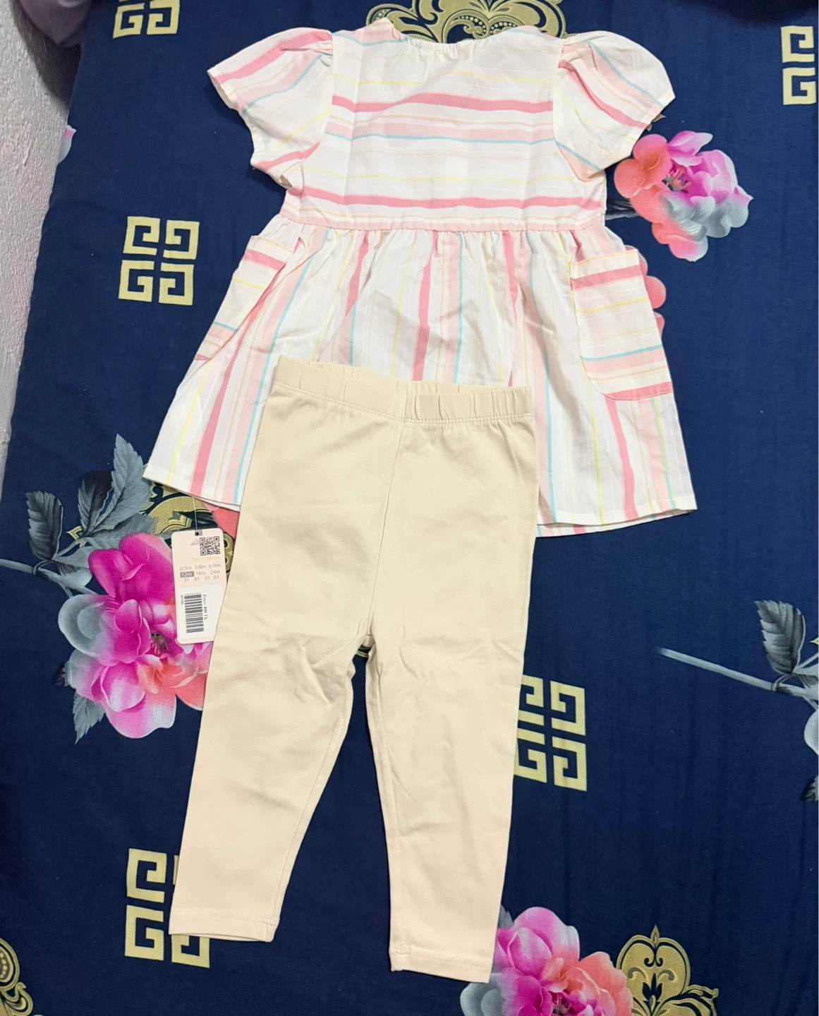 Girls Striped Dress and Leggings Set - photo 3