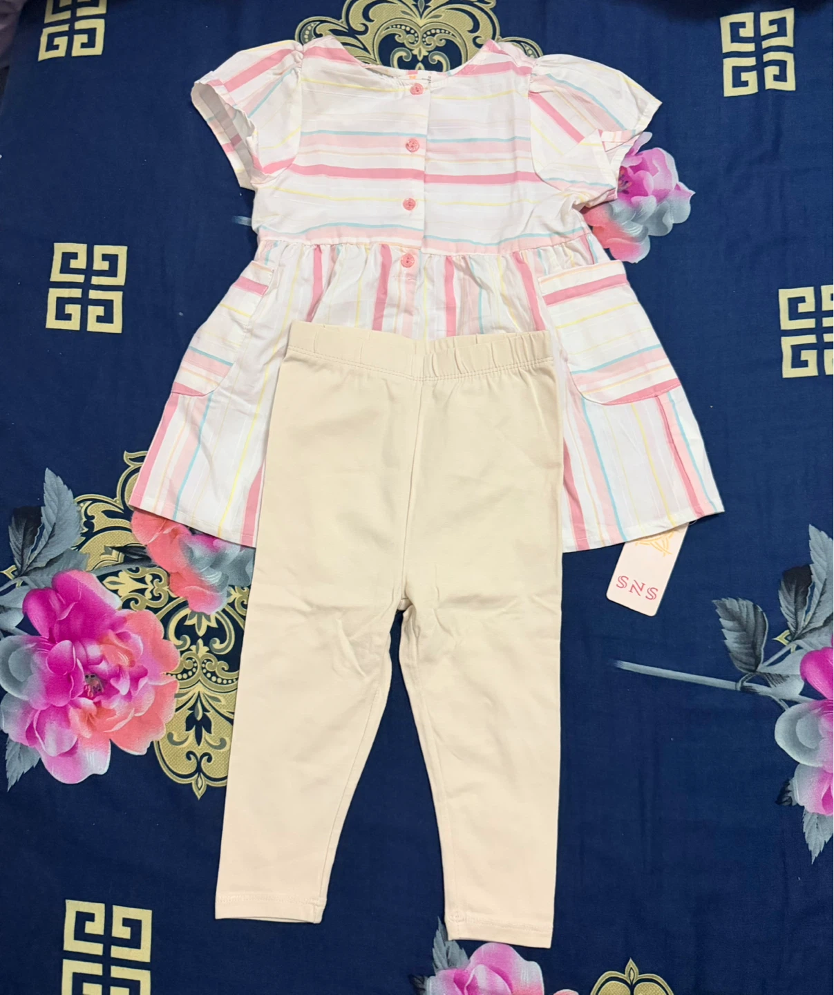 Girls Striped Dress and Leggings Set - photo 2