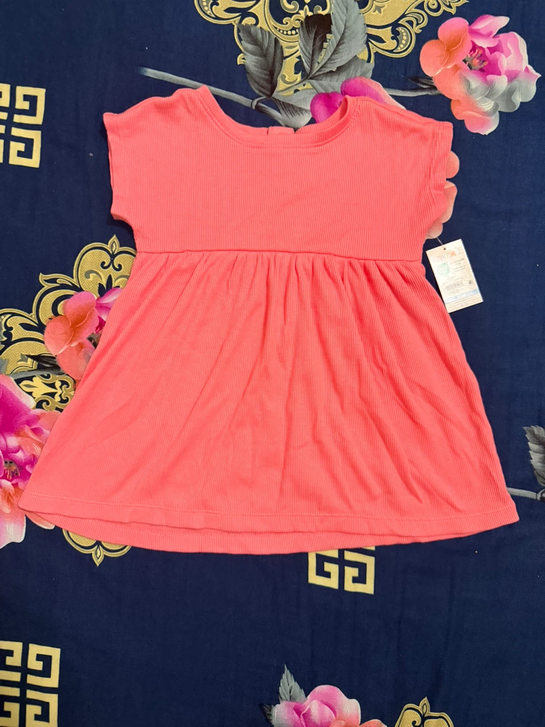 Kids Coral Ribbed Dress - photo 2