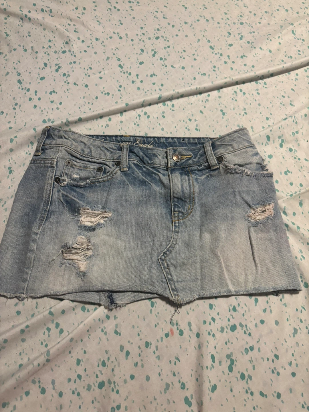 American Eagle Outfitters Distressed Denim Mini Skirt