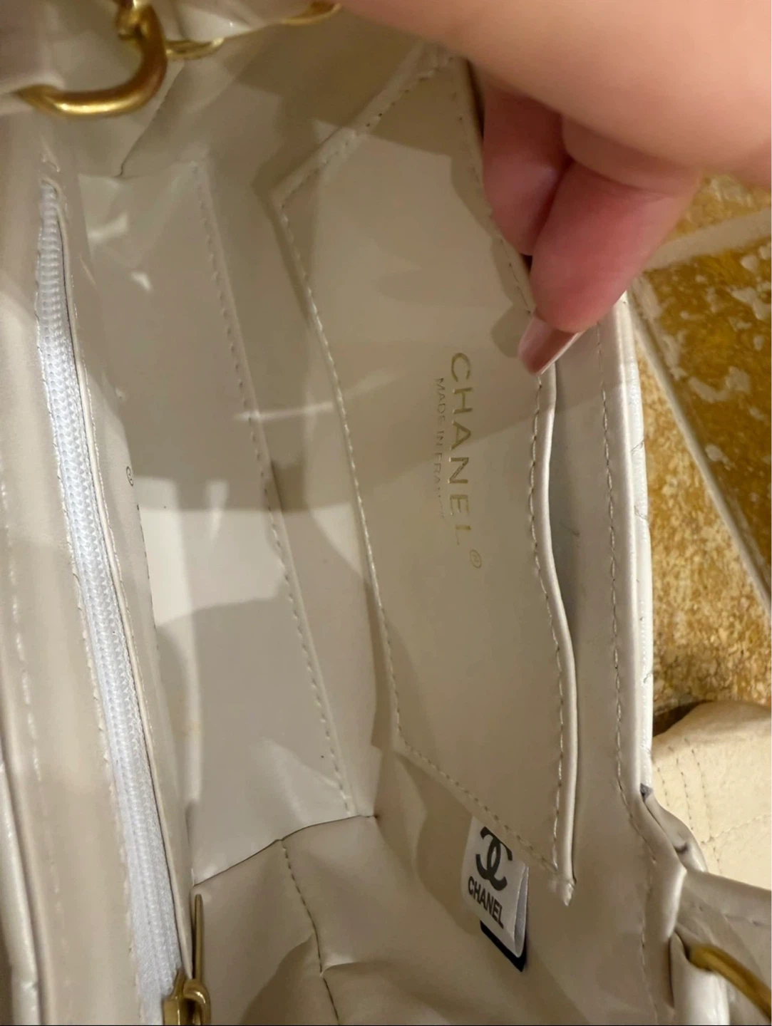 White Quilted Top Handle Bag - photo 5