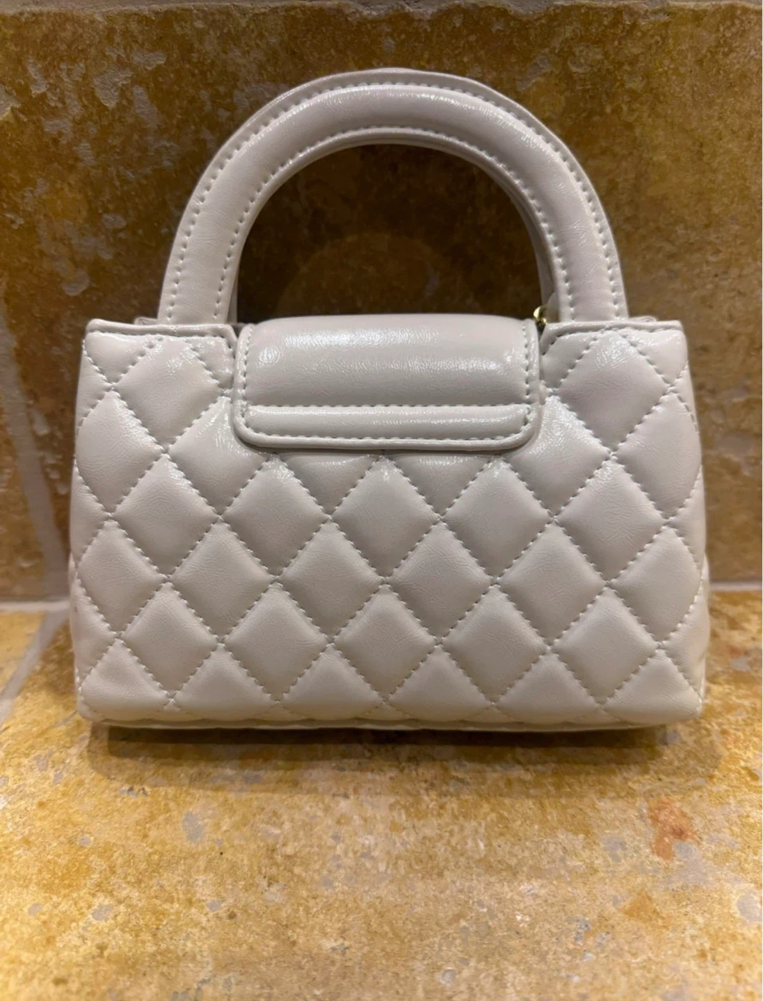 White Quilted Top Handle Bag - photo 3