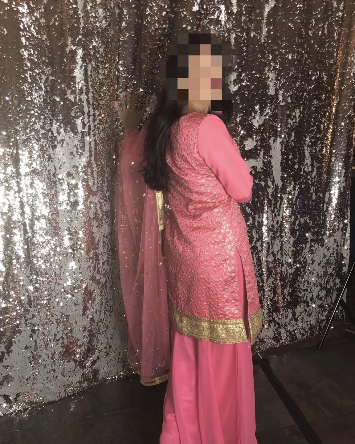 Pink Gold Trim Embroidered Indian Salwar Kameez - photo 2