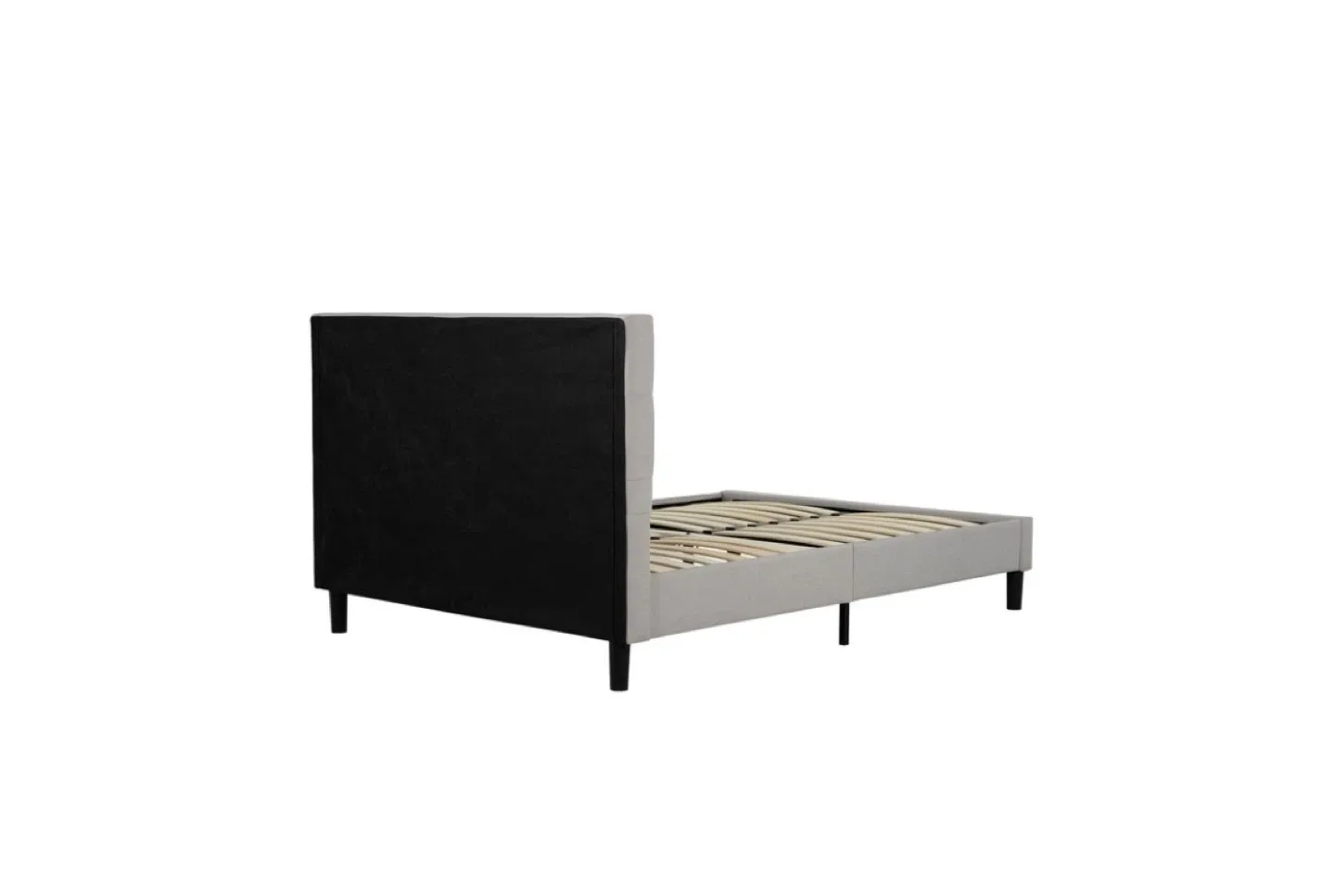 Grey Upholstered Button Tufted Headboard Bed Frame - photo 2