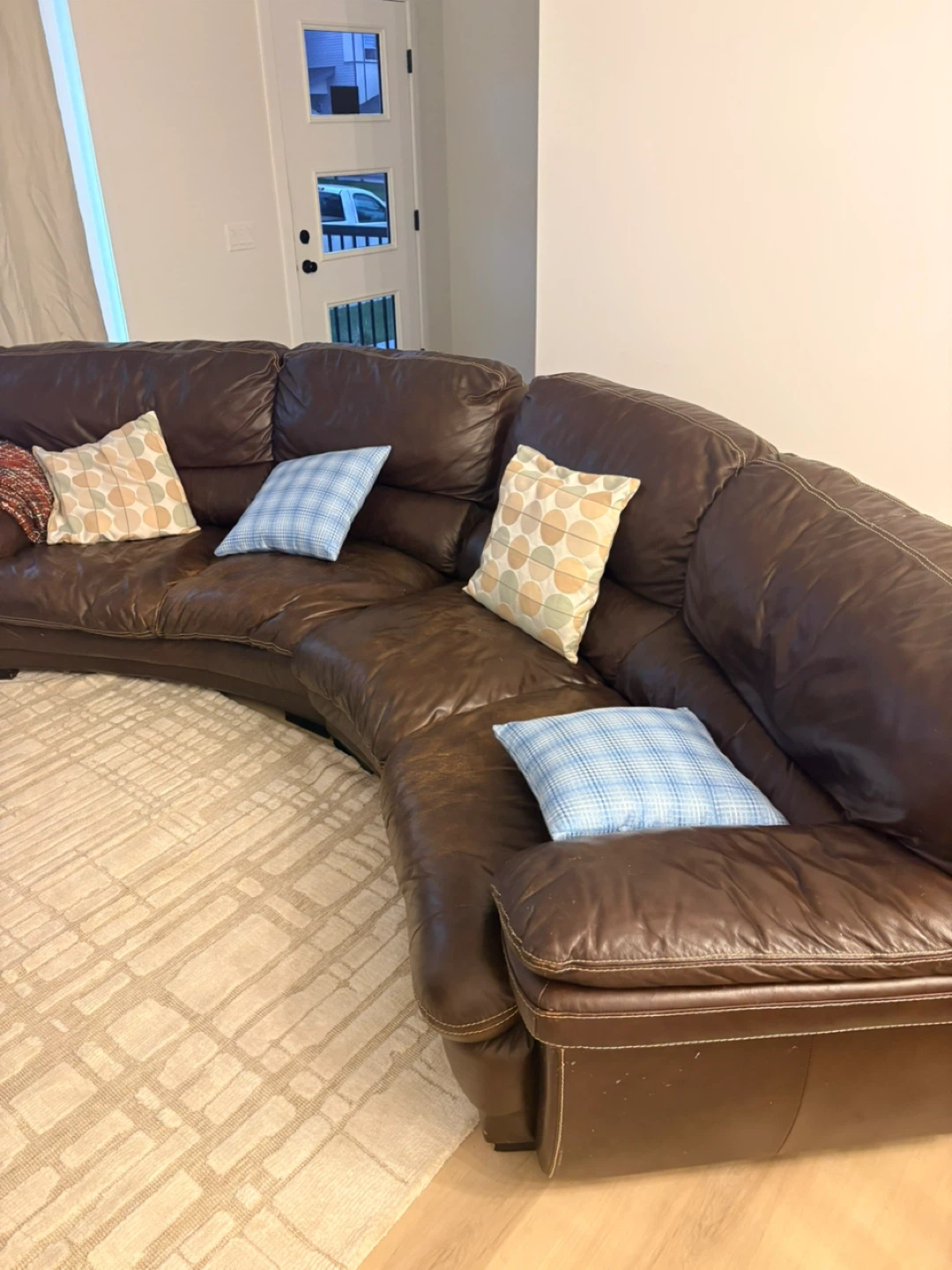 Brown Leather Sectional Sofa - photo 2