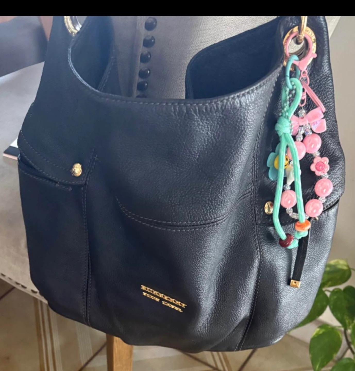 Authentic Burberry Blue Label Black Leather Hobo Bag - photo 5