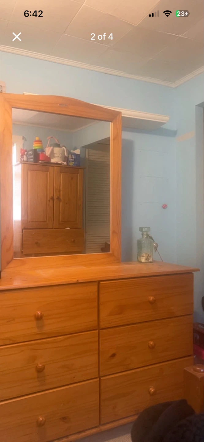 Wooden Dresser with Mirror - photo 2