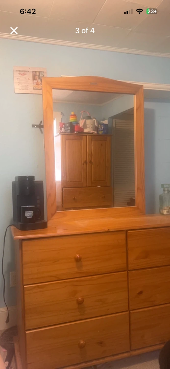 Wooden Dresser with Mirror - photo 3