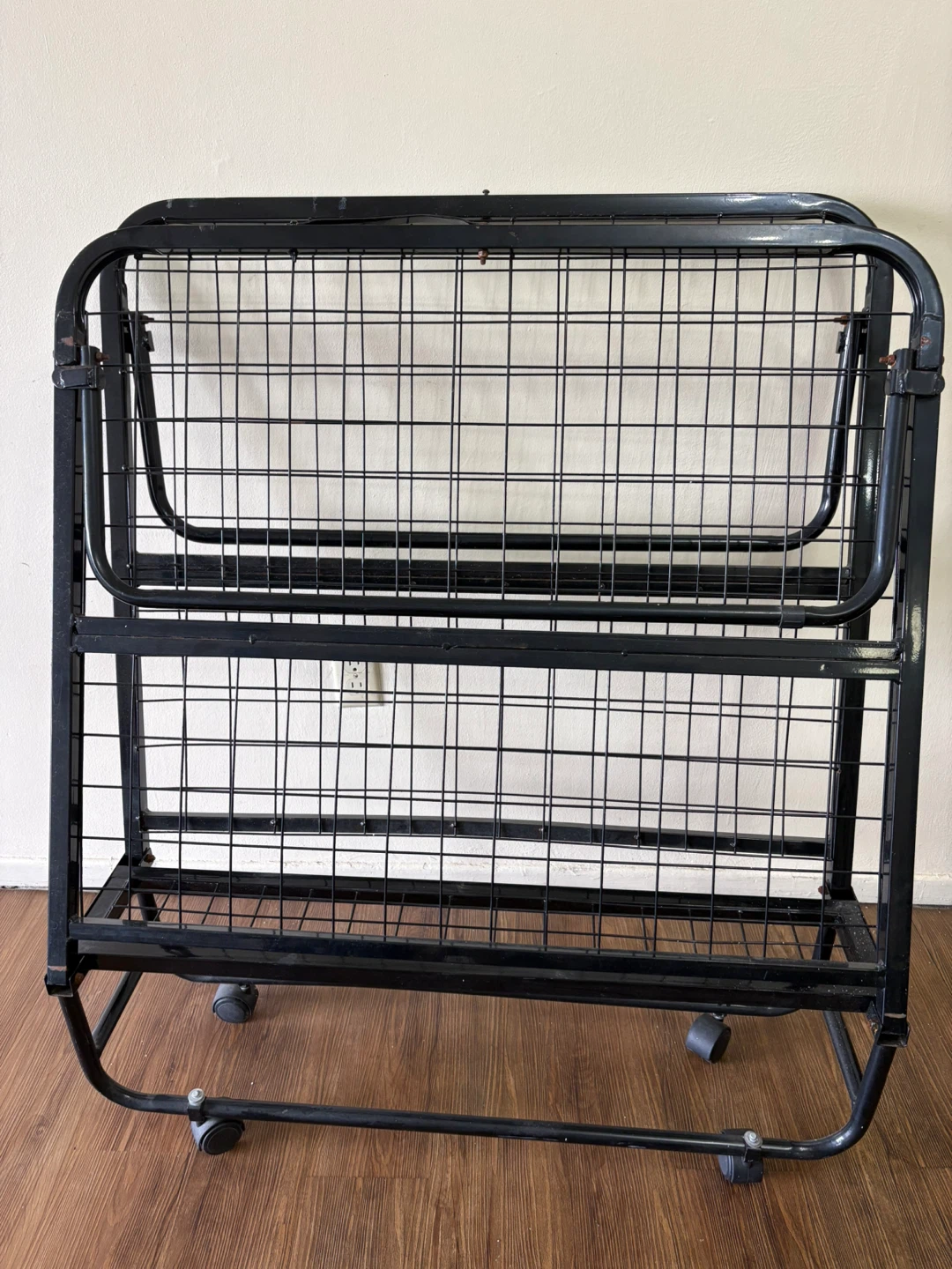 Twin size Folding Bed Frame with Wheels