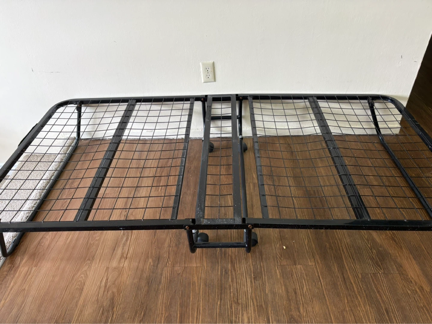 Twin size Folding Bed Frame with Wheels - photo 4