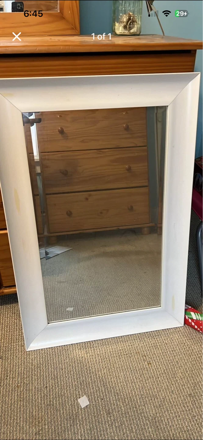 White Framed Wall Mirror
