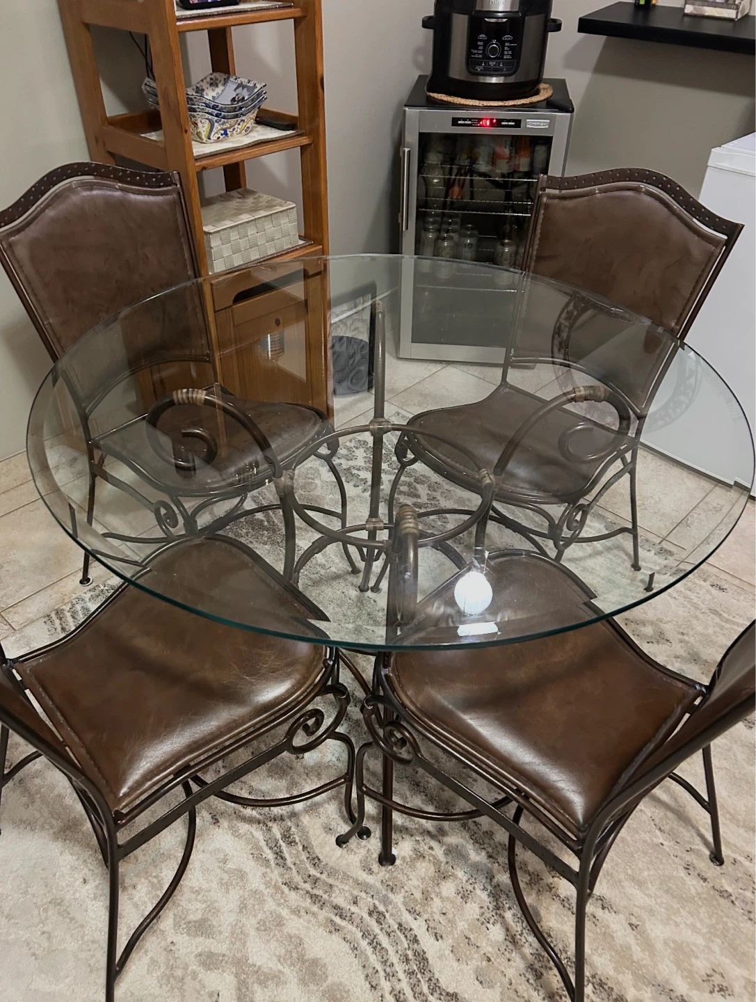 Glass Top Dining Table with 4 Chairs - photo 2