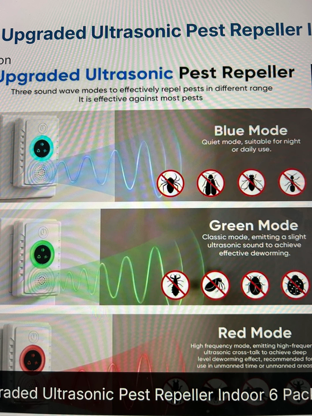 Upgraded Ultrasonic Pest Repeller Indoor 6 Pack - photo 2