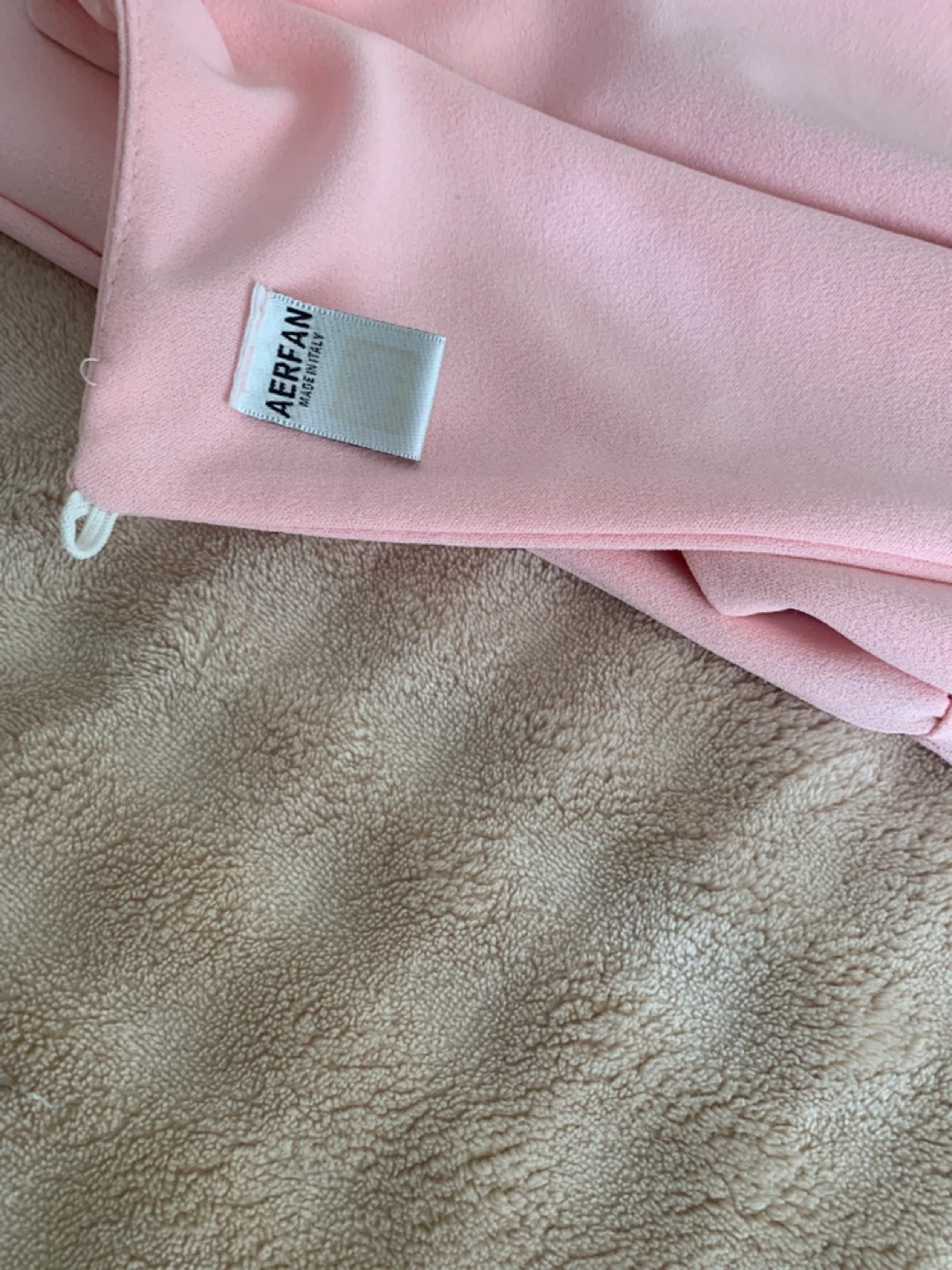 AERFAN Pink Jumpsuit with Black Lace Detail