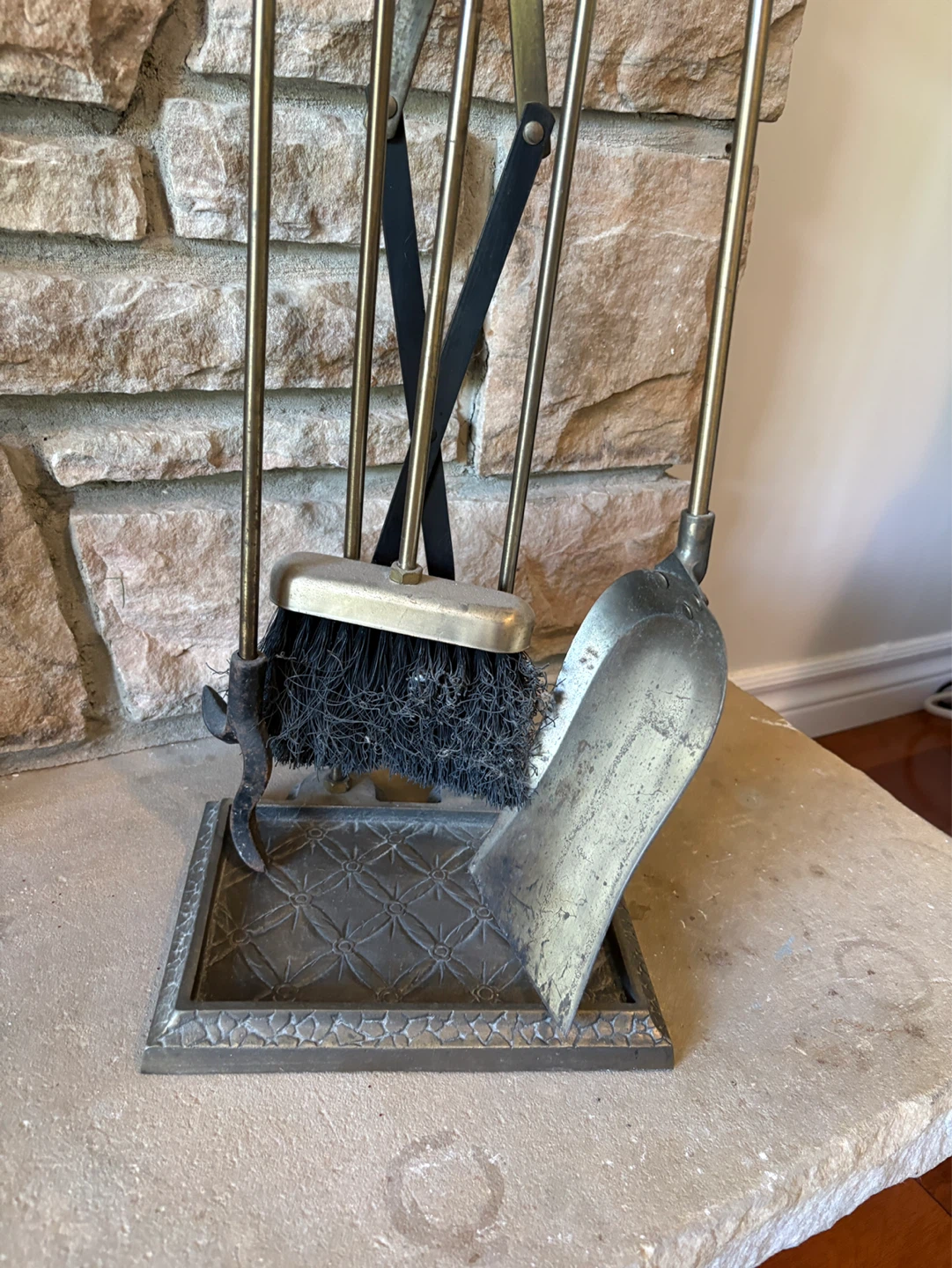 Vintage Brass Fireplace Tool Set with Bellows - photo 2