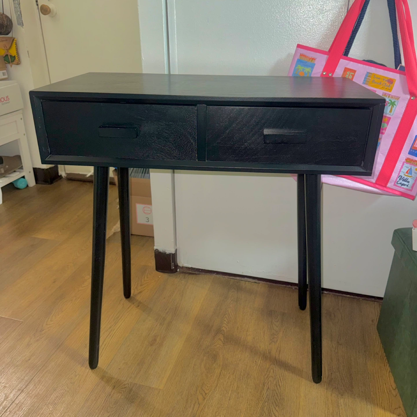 SAFAVIEH Dean 2 Drawer Modern Solid Console Table, Black