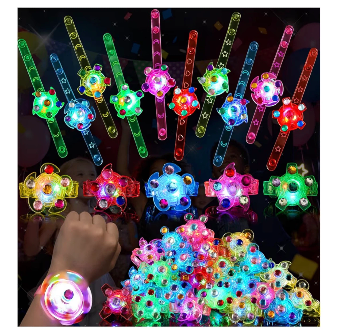 LED Spinning Light Up Bracelets 3 settings