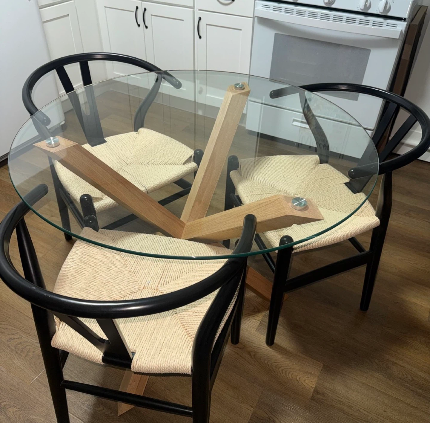 Poly & Bark Round Glass Dining Table - photo 2
