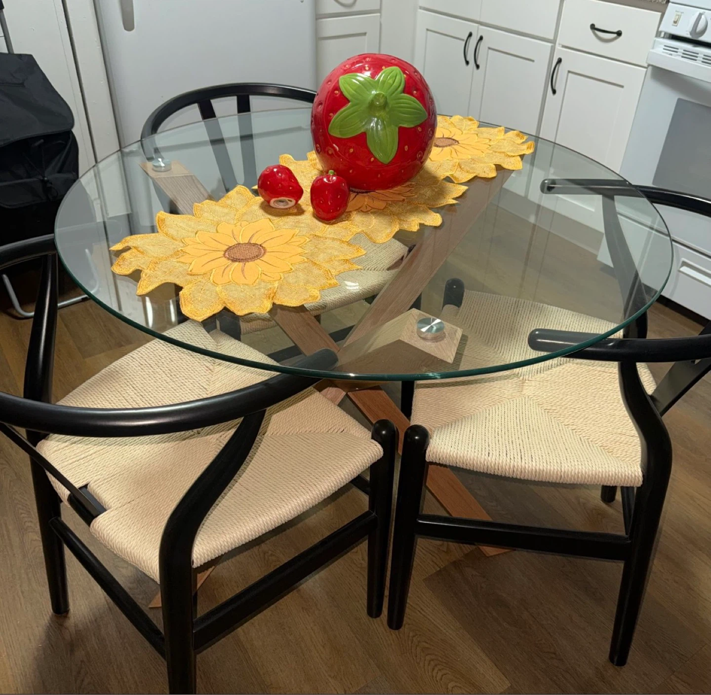Poly & Bark Round Glass Dining Table
