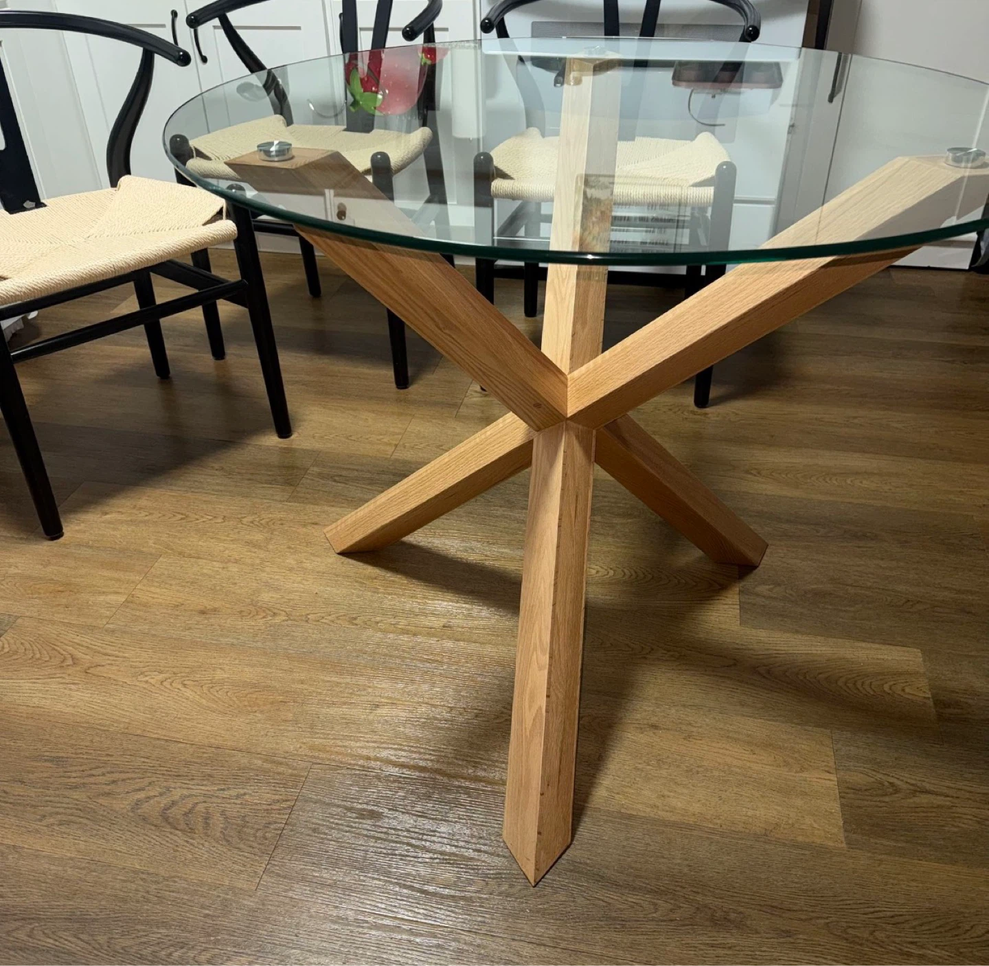 Poly & Bark Round Glass Dining Table - photo 3
