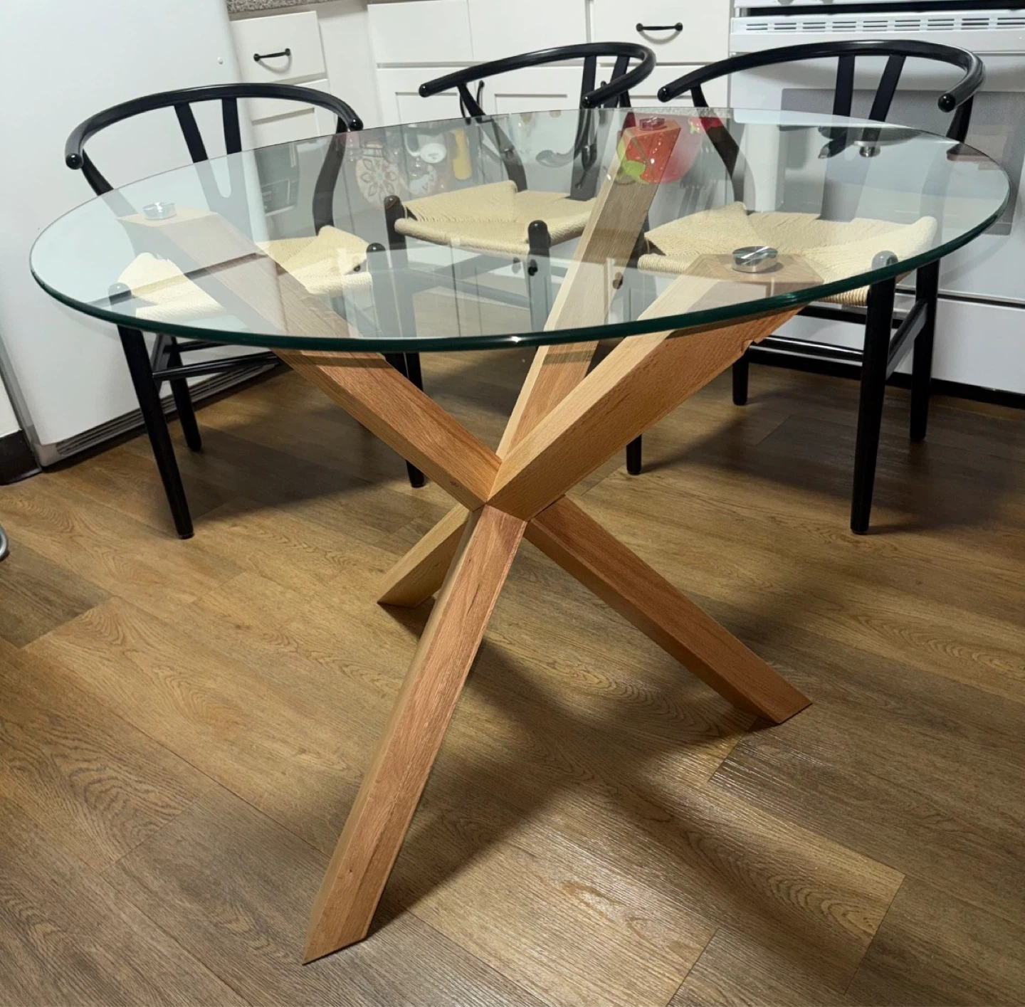 Poly & Bark Round Glass Dining Table - photo 4