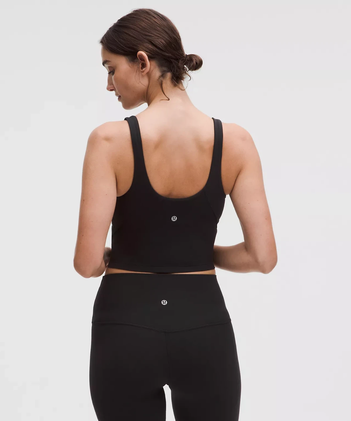 Lululemon Black Crop Tank Top & Leggings Set - photo 2