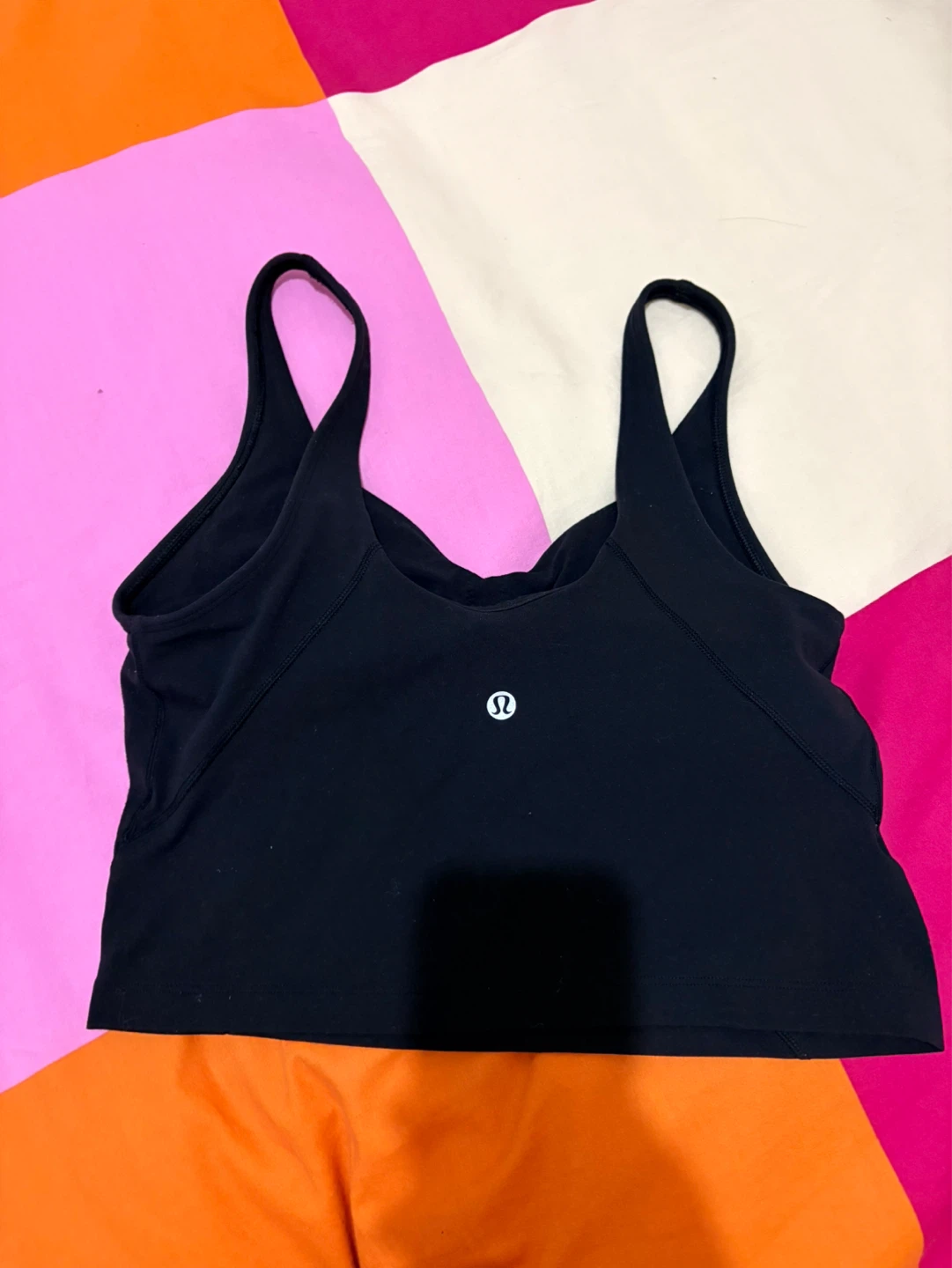 Lululemon Black Crop Tank Top & Leggings Set - photo 3
