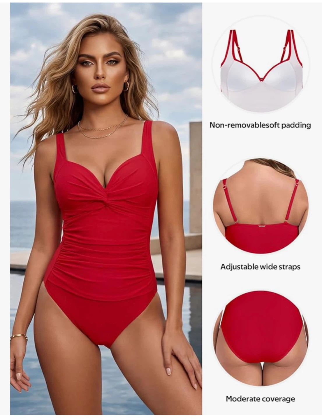 RELLIE CIGA Red One-Piece Swimsuit - Size L - photo 2