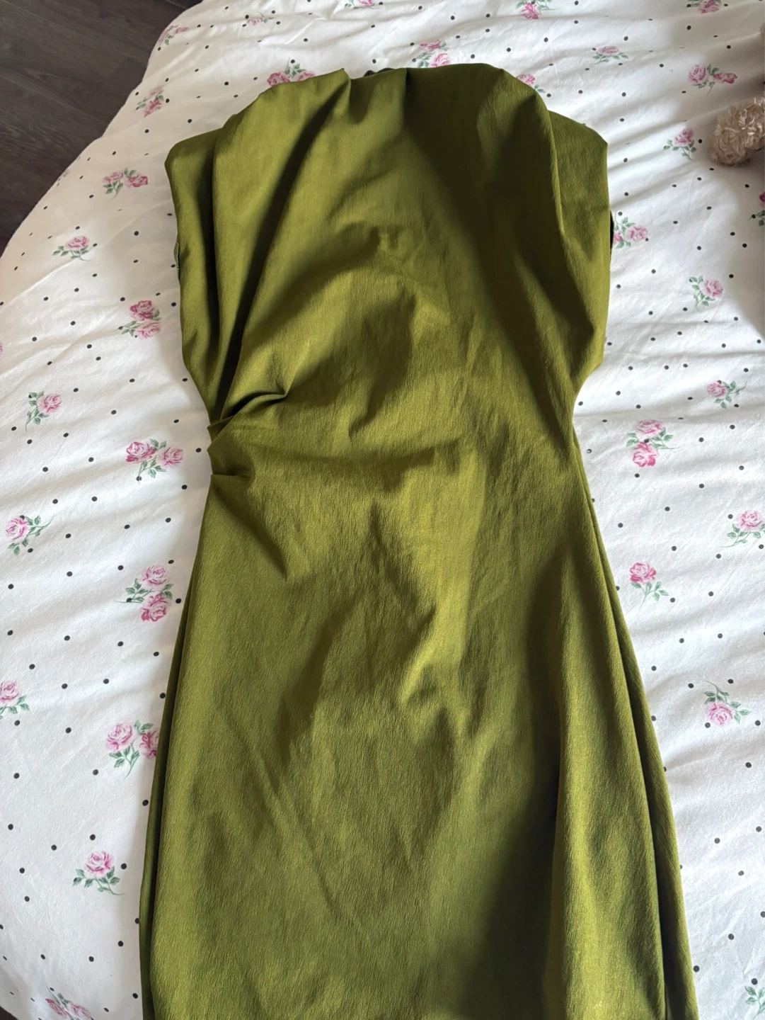 Zara Olive Green Dress w/ Shoulder Pads (Medium) - photo 2