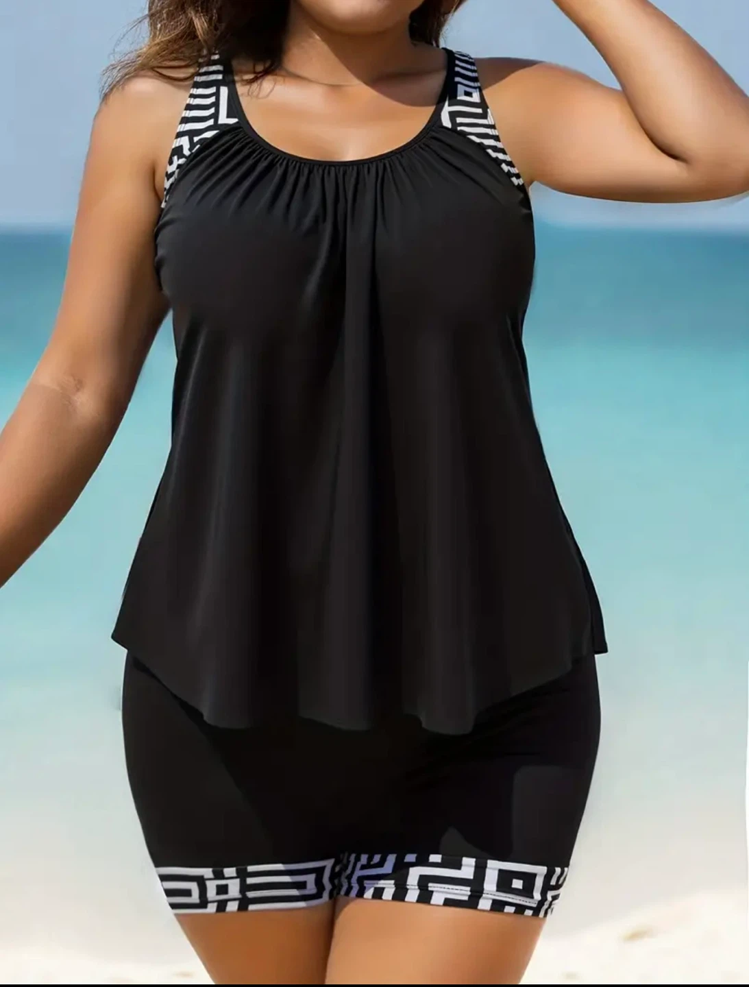 4XL Women’s Plus Size Swimwear Set with Shorts