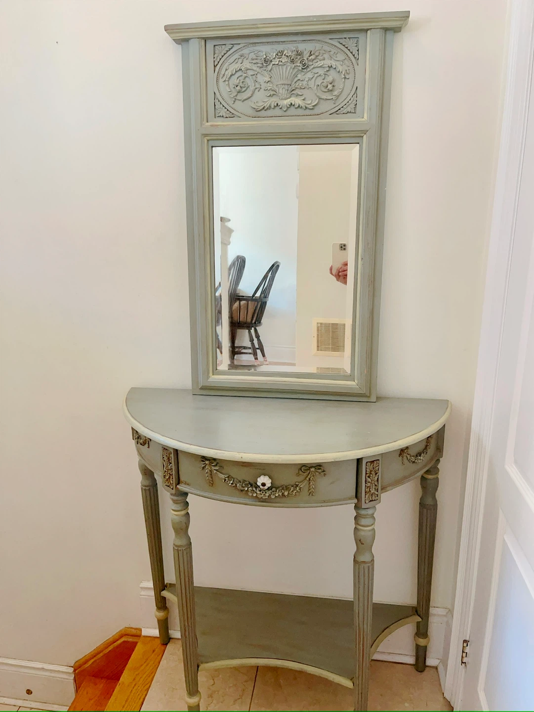 French Console Table with Mirror