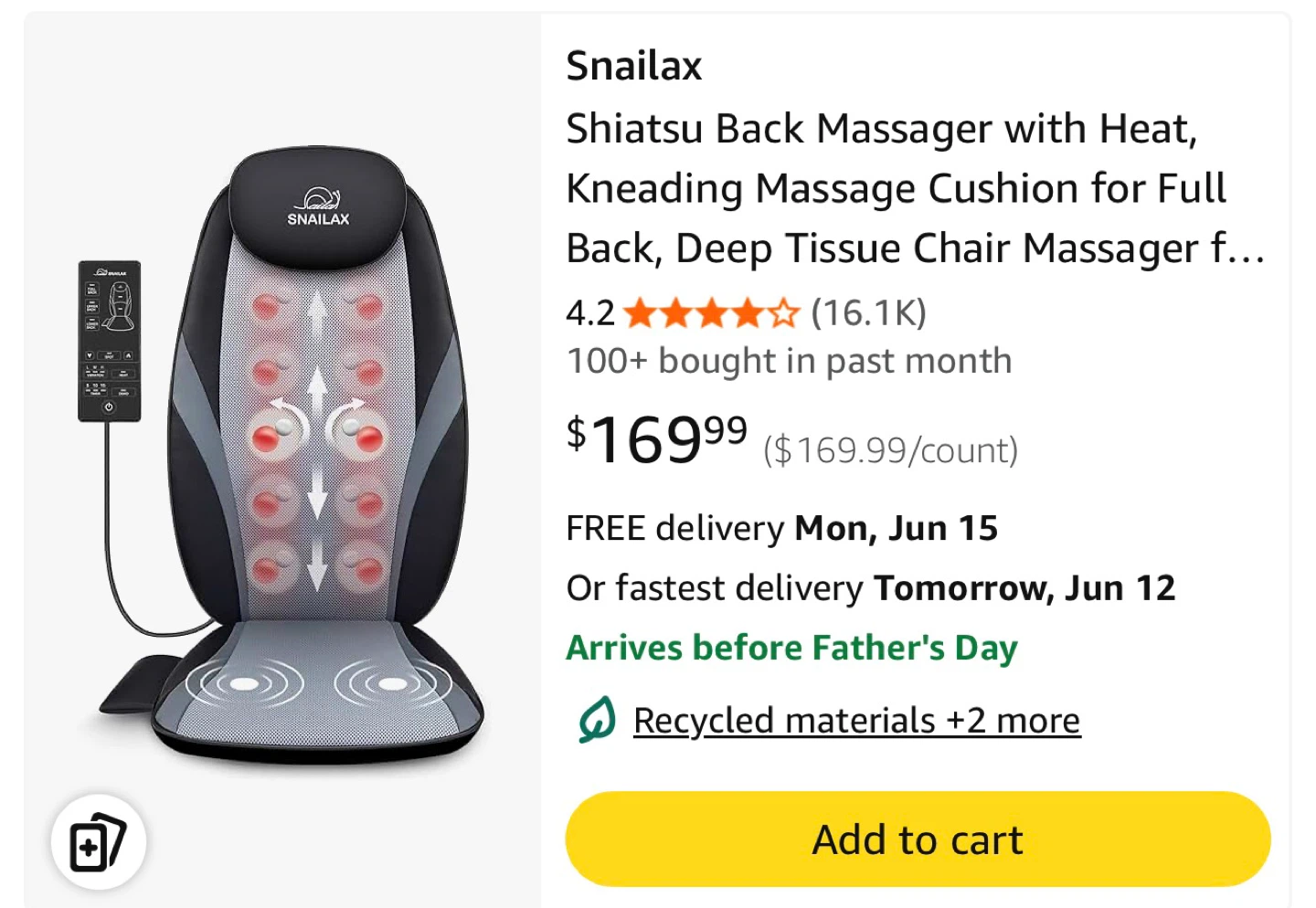 Snailax Shiatsu Back Massager - photo 4