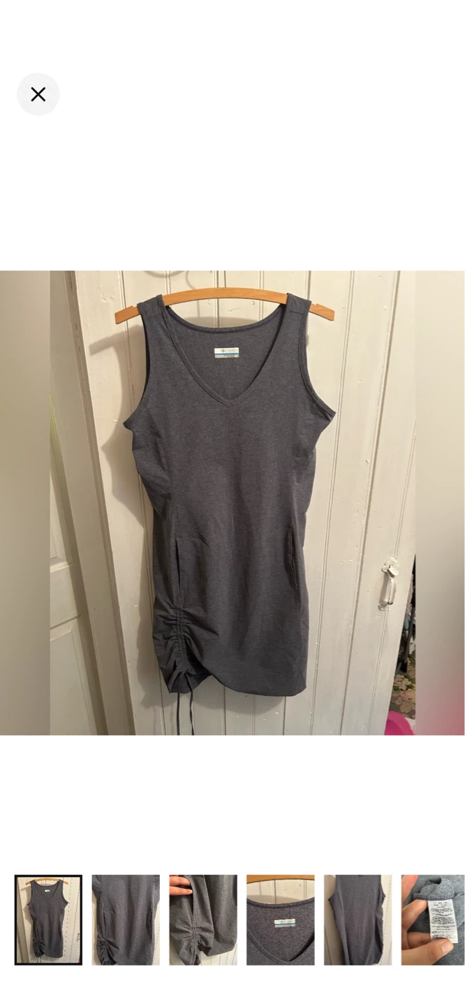 Columbia Grey Tank Dress with Ruched Side