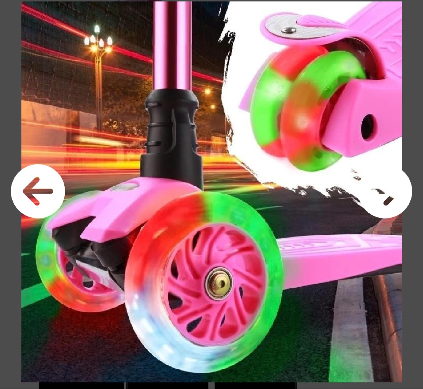 Pink 3-Wheel Scooter with Light-Up Wheels - photo 2