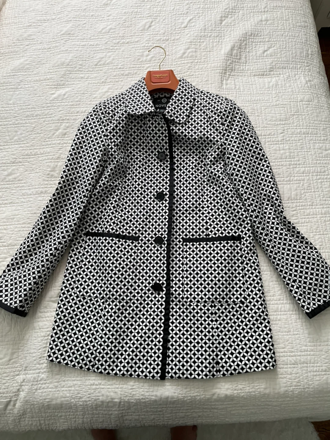 Black and White Geometric Print Jacket Size 12
