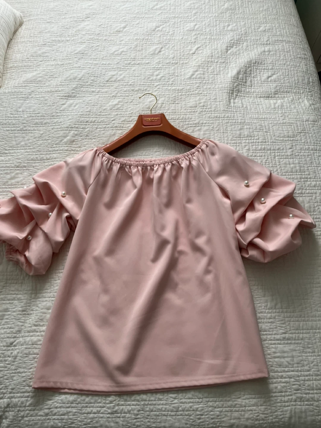 Pink Pearl Sleeve Top - Size L