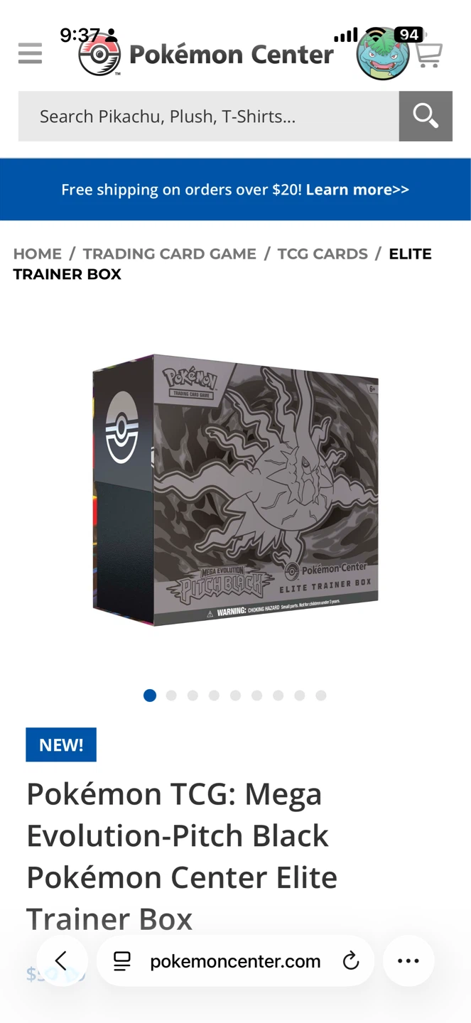 Pokemon Center pitch black
