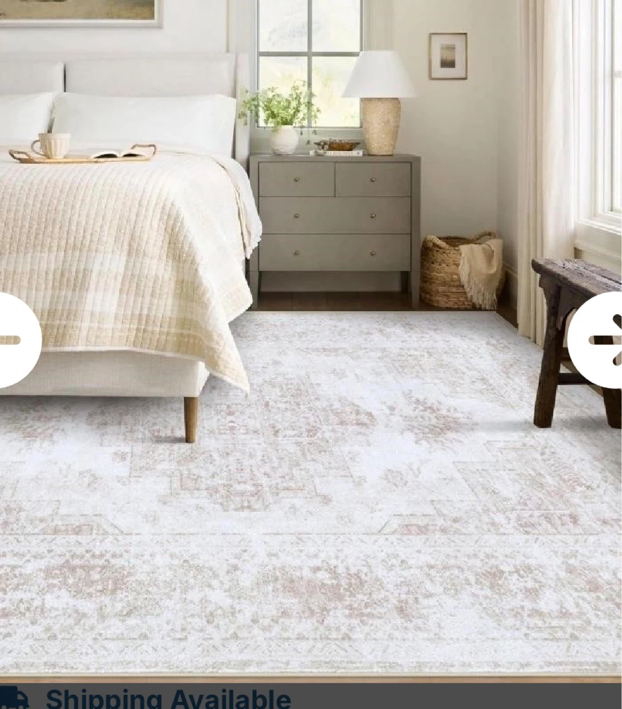 Persian Style Area Rug - White & Beige - photo 2