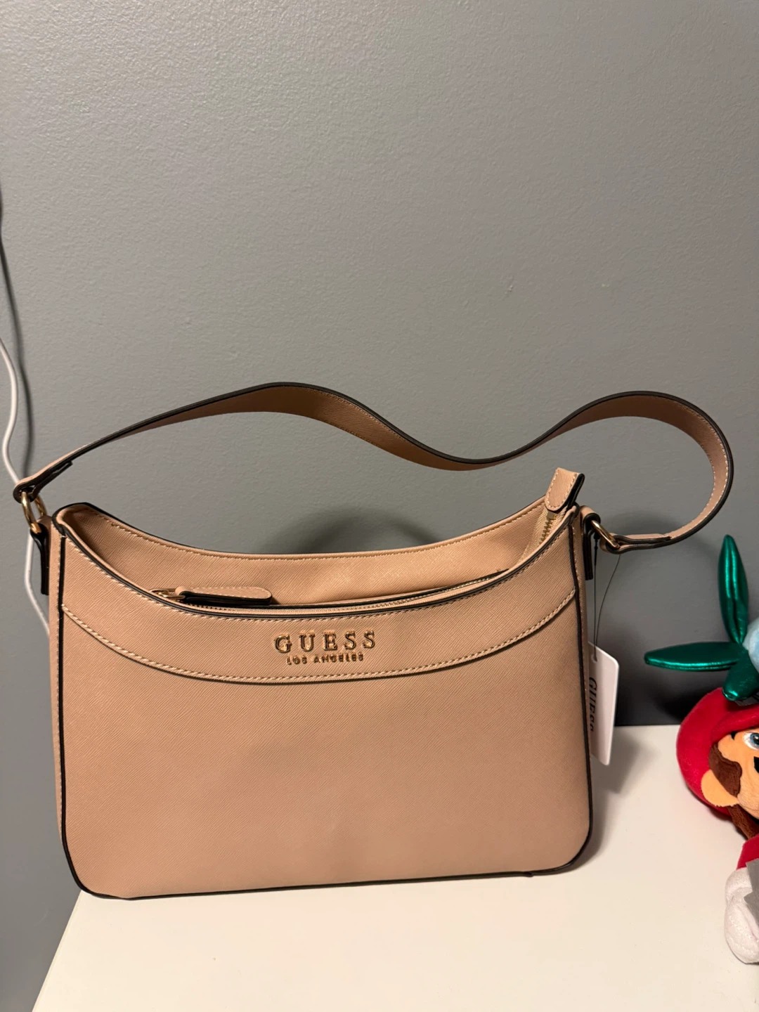 Authentic GUESS Los Angeles Shoulder Bag - Nude