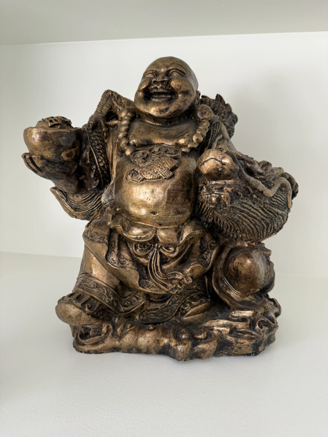 Bronze Laughing Buddha Figurine - photo 2