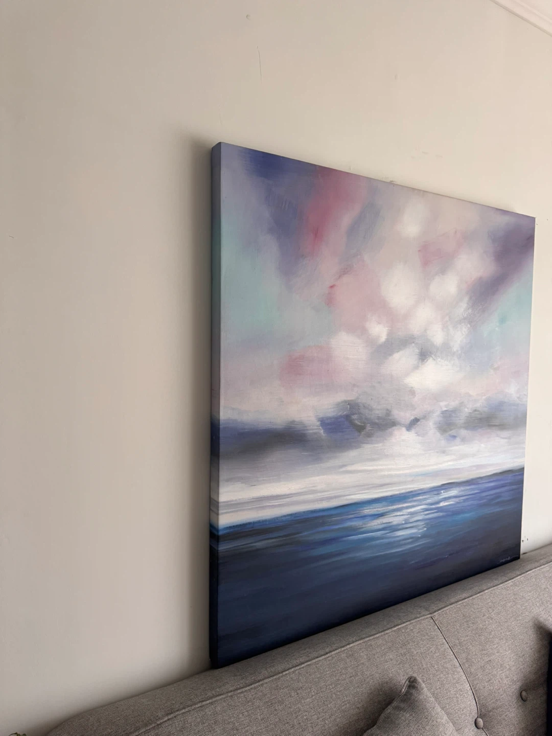 Large Abstract Seascape Canvas Painting 39”x39” - photo 2