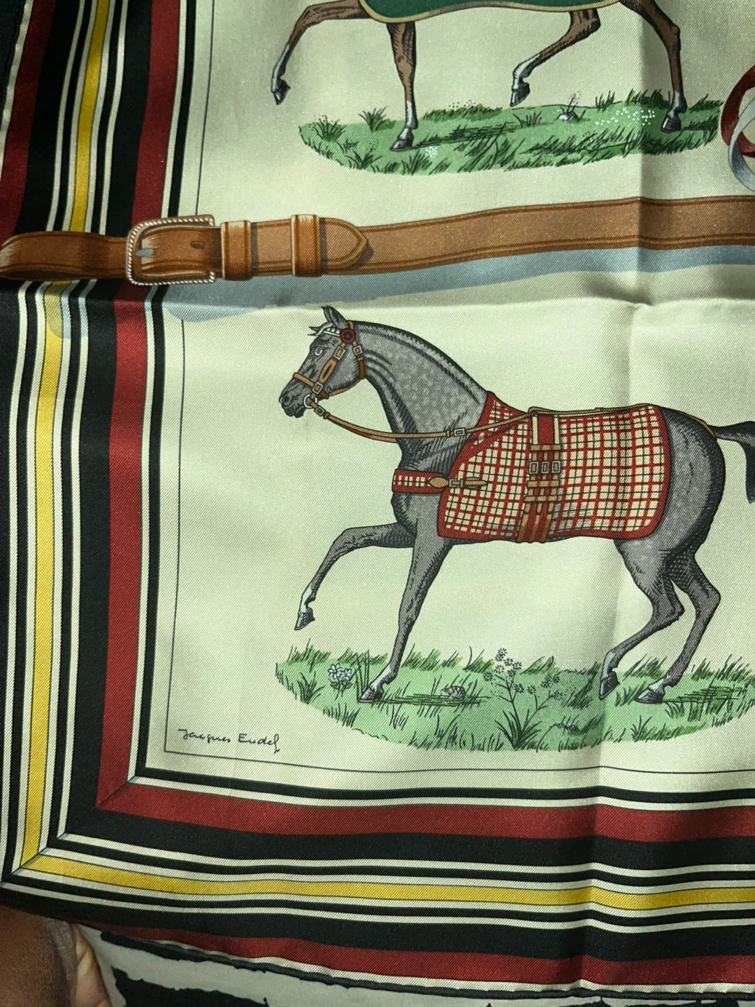 Hermès Paris Silk Scarf "Aux Saute-Moutons" by Jacques Eudes