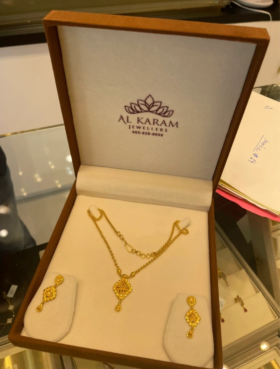 Al Karam Jewelers Gold Necklace and Earring Set