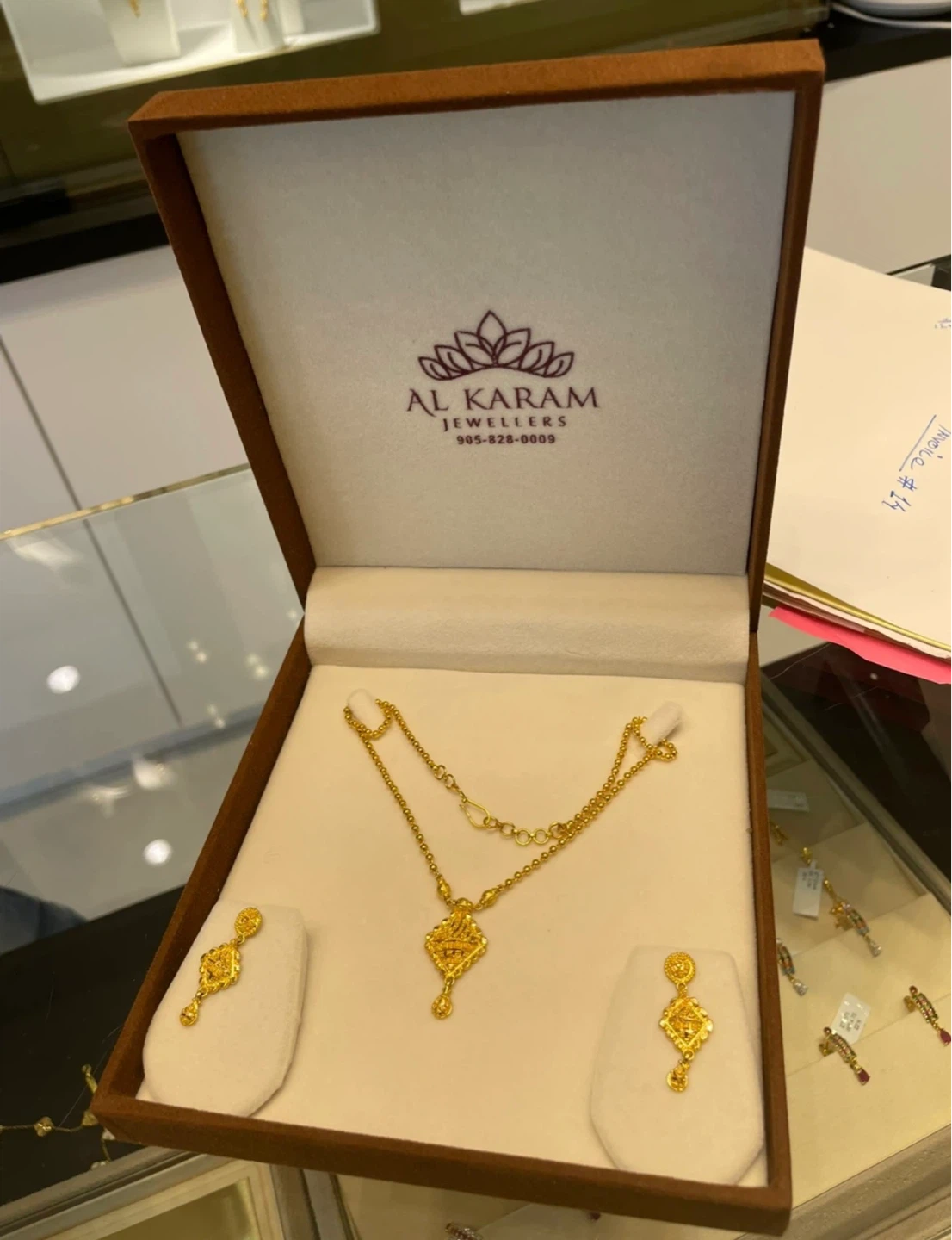 Al Karam Jewelers Gold Necklace and Earring Set - photo 2