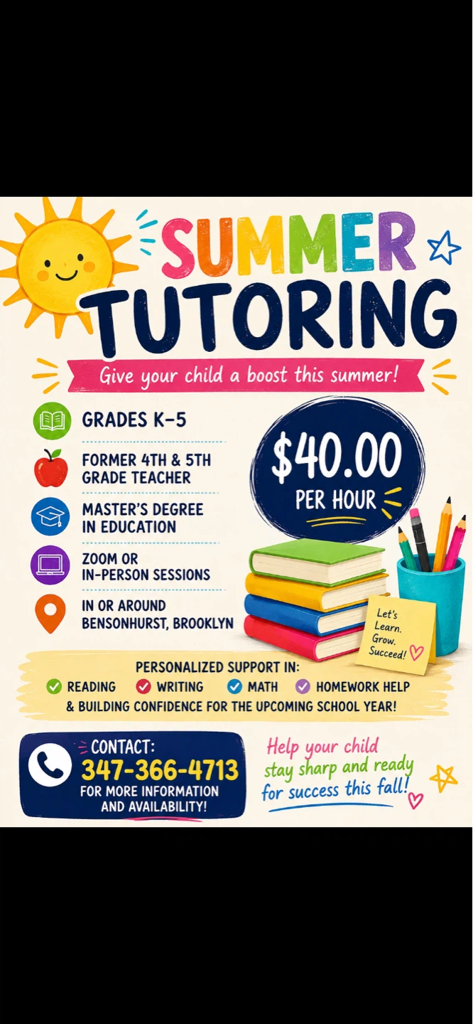 Summer tutor