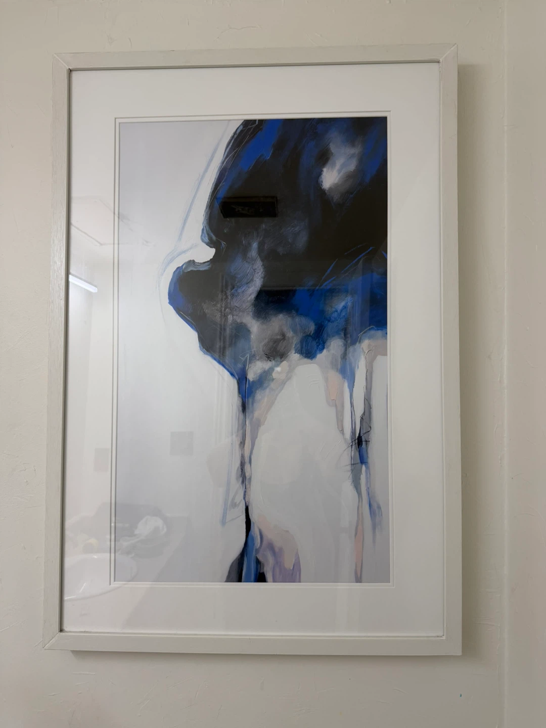 Beautiful Abstract blue and white art picture
